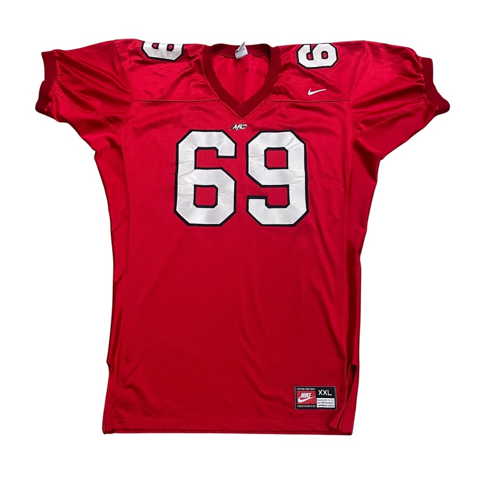 VTG Nike Miami RedHawks Football Jersey #69 XXL Team Issued Player Used MAC 90s